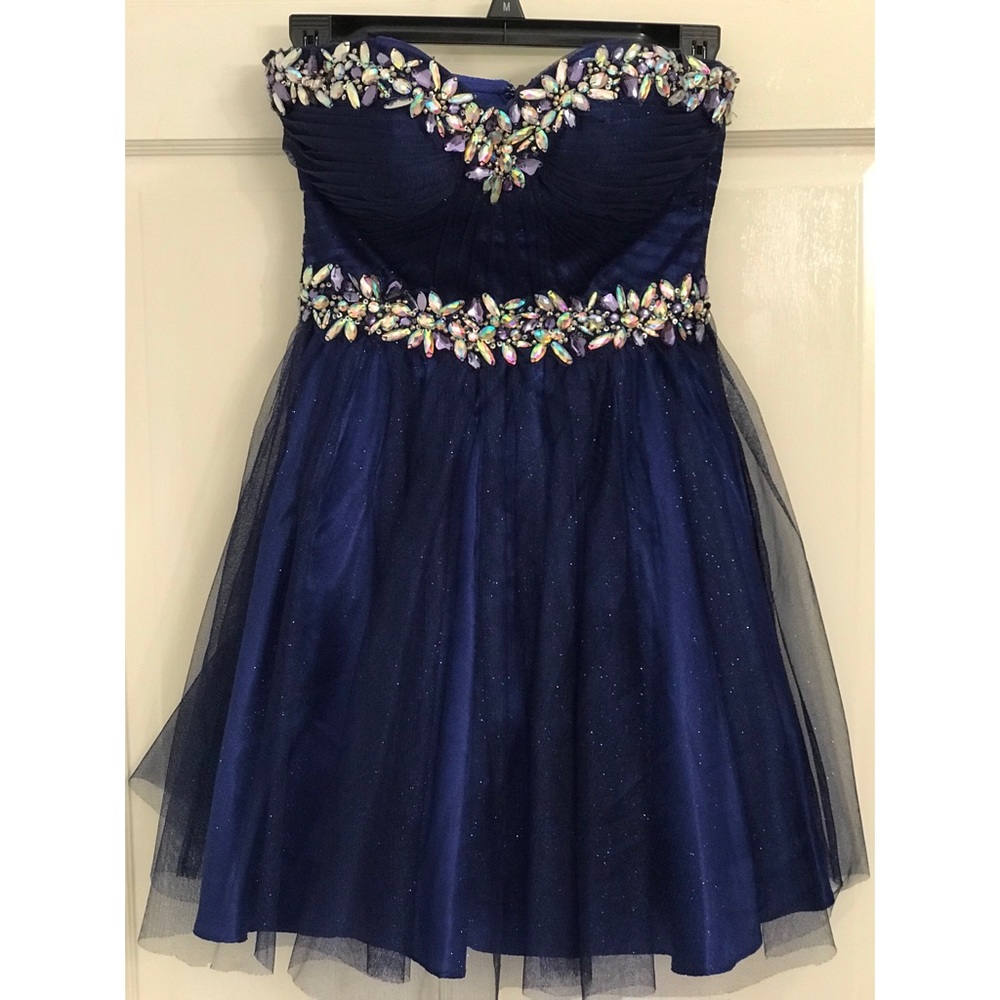 Navy formal dress.
